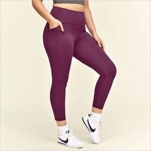 GIRLFRIEND COLLECTIVE Compressive High-Rise 7/8 Pocket Legging Plum Purple Sz M